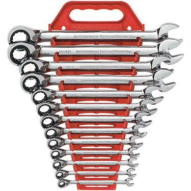 GearWrench® 13-Piece, 12-Point Reversible Ratcheting Combination Wrench Set, SAE, 1/Each